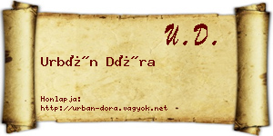 Urbán Dóra névjegykártya